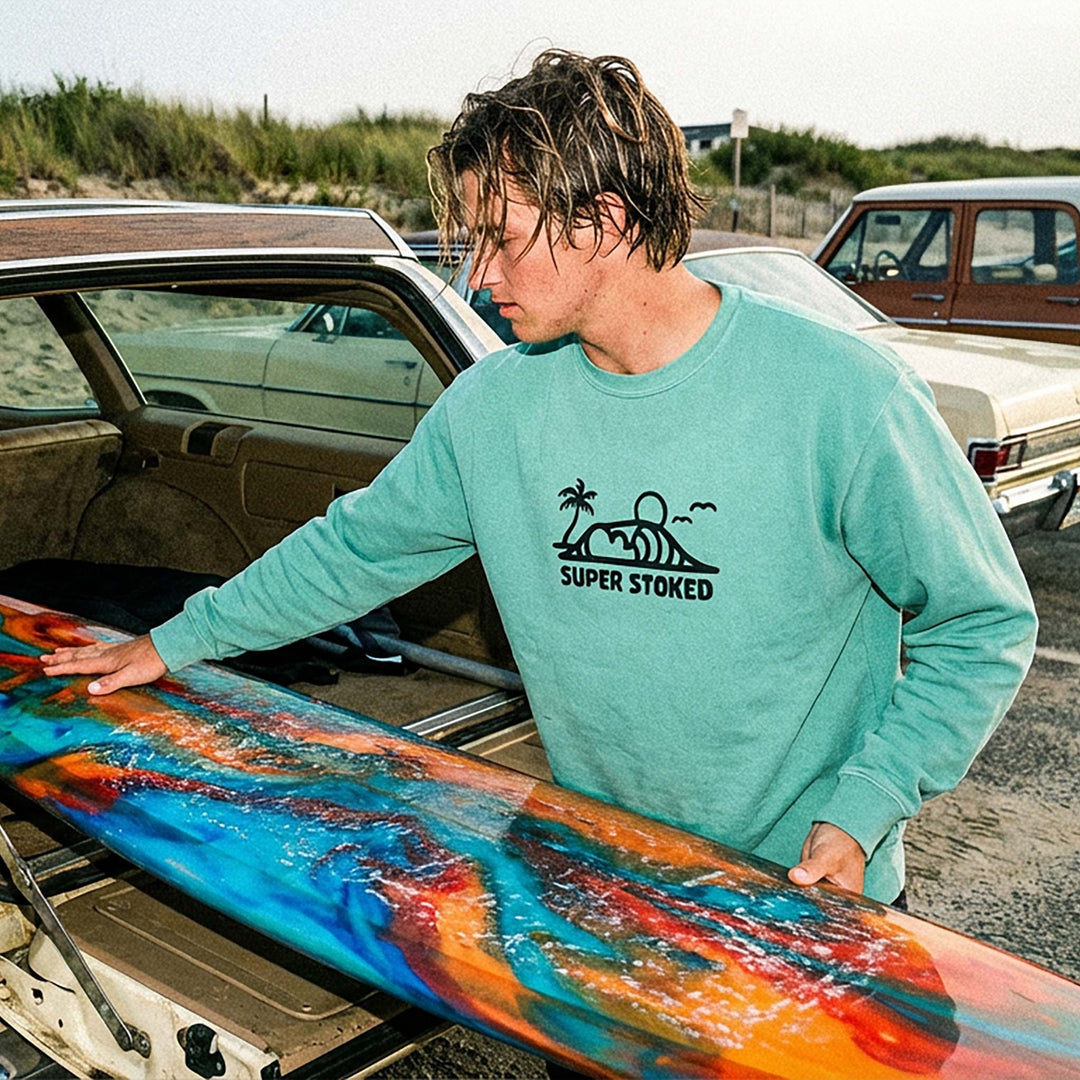Dream Lines Unisex Garment-Dyed Sweatshirt, view 2 — Super Stoked