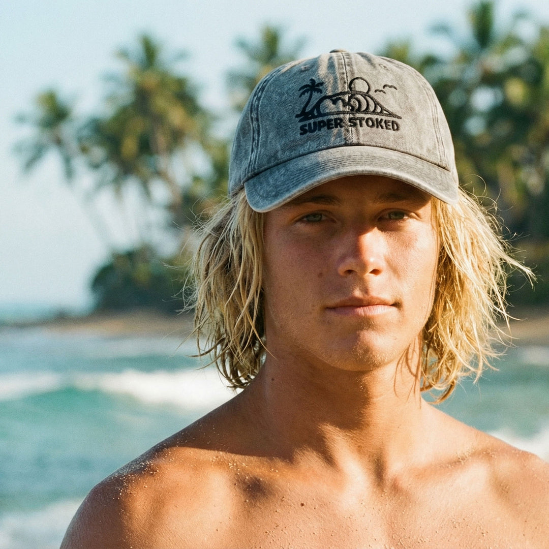Dream Lines Vintage Cotton Twill Cap, view 2 — Super Stoked