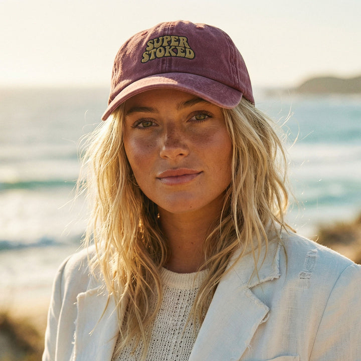 Flashback Vintage Cotton Twill Cap, view 2 — Super Stoked