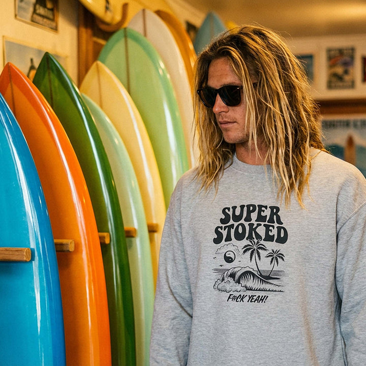 Island Peak Unisex Organic Oversized Sweatshirt, view 2 — Super Stoked