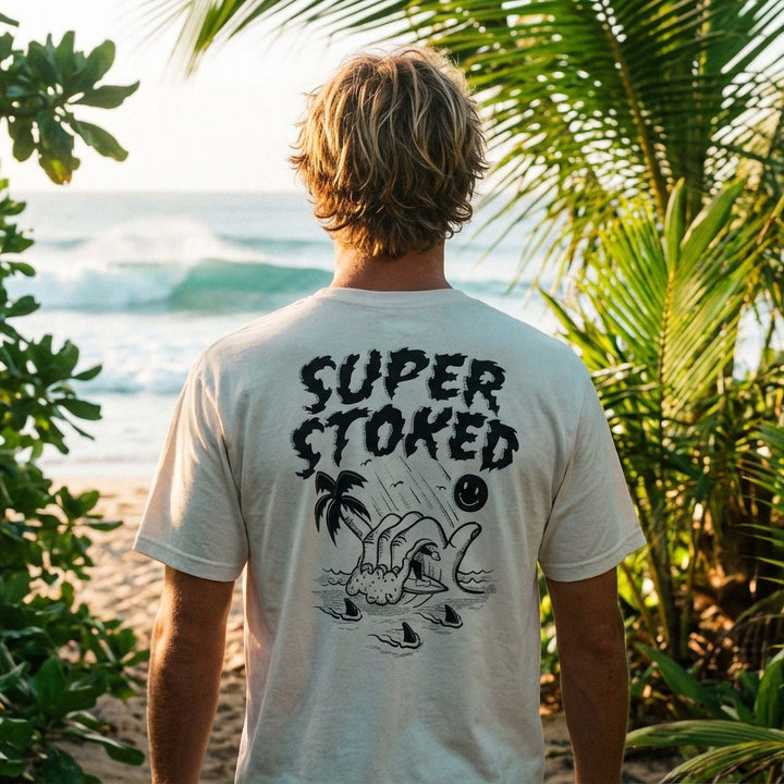 Sharker Barrel Unisex Oversized Faded T-shirt, view 3 — Super Stoked