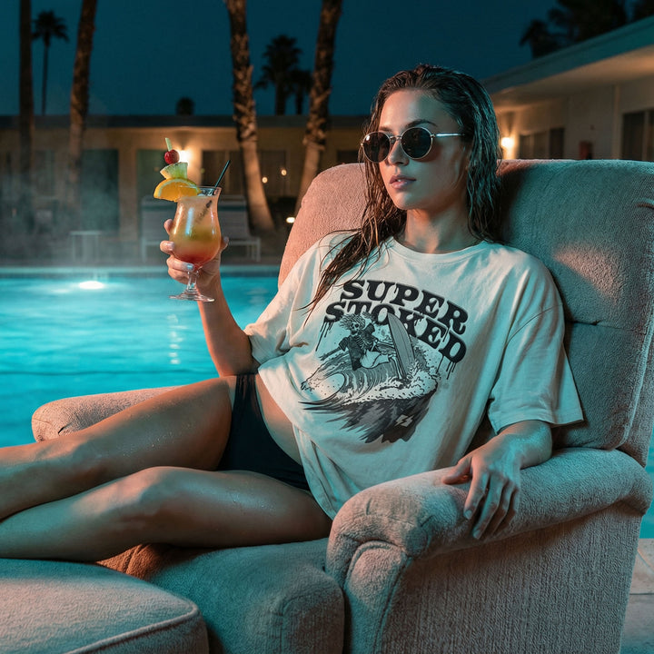 Surf &amp; Destroy Unisex Oversized Faded T-shirt — Super Stoked