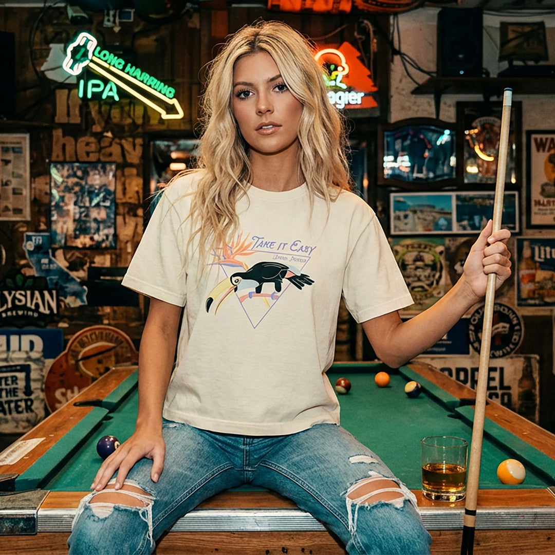 Take It Easy Women's Heavyweight Boxy T-shirt — Super Stoked