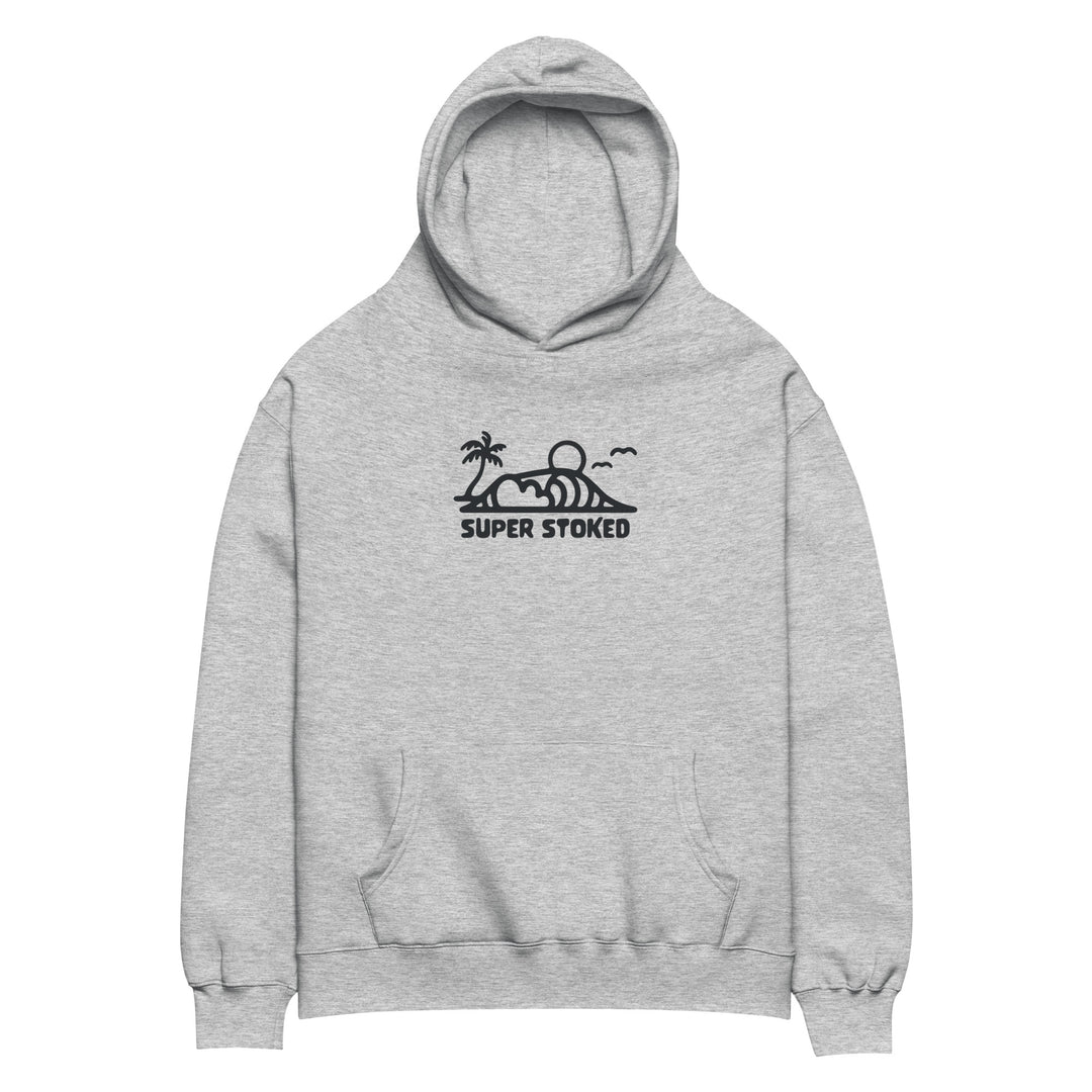 Dream Lines Unisex Oversized Hoodie in Athletic Heather, front view — Super Stoked