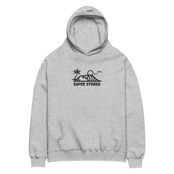 Dream Lines Unisex Oversized Hoodie in Athletic Heather, front view — Super Stoked