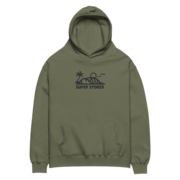 Dream Lines Unisex Oversized Hoodie in Cypress, front view — Super Stoked