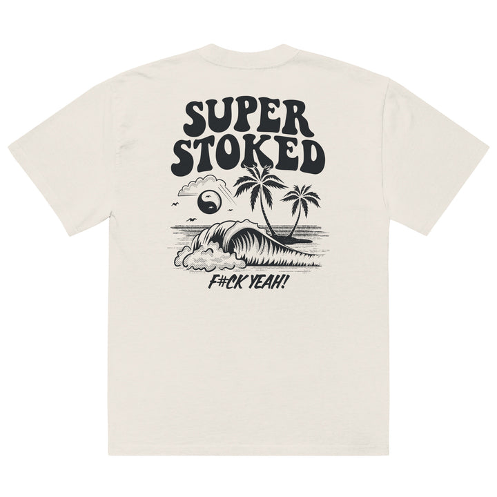 Island Peak Unisex Oversized Faded T-shirt in Faded Bone, back view — Super Stoked