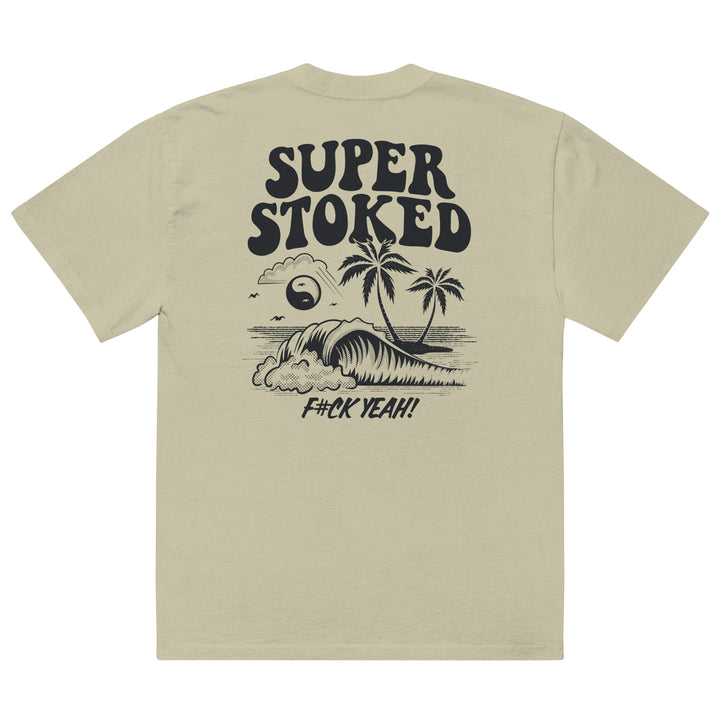 Island Peak Unisex Oversized Faded T-shirt in Faded Eucalyptus, back view — Super Stoked