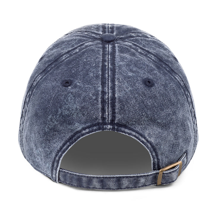 Dream Lines Vintage Cotton Twill Cap in Navy, back view — Super Stoked