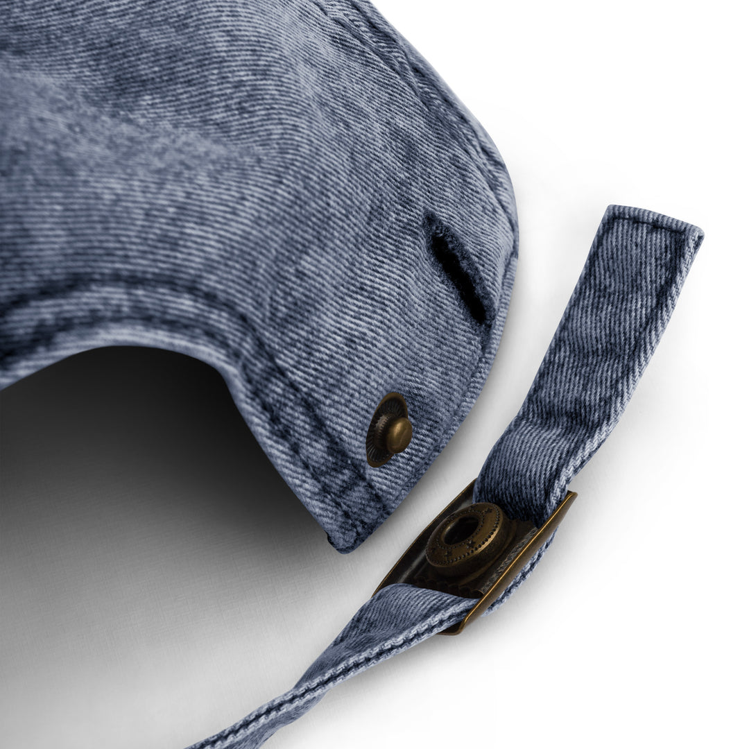 Dream Lines Vintage Cotton Twill Cap in Navy, fabric detail — Super Stoked