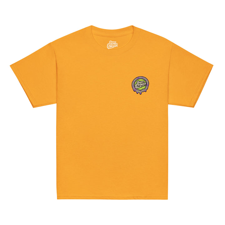 Melted Wax Youth Classic T-shirt in Gold, front view — Super Stoked