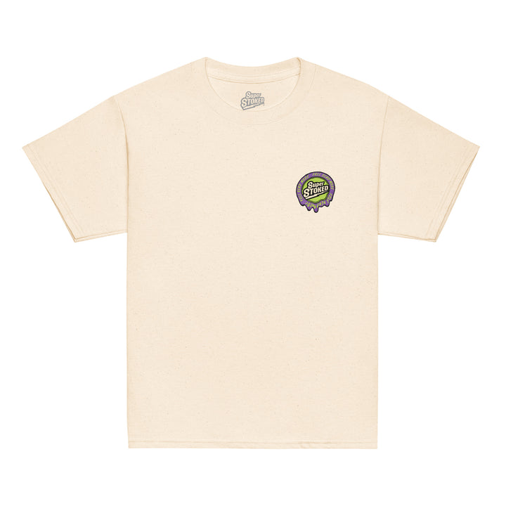 Melted Wax Youth Classic T-shirt in Natural, front view — Super Stoked